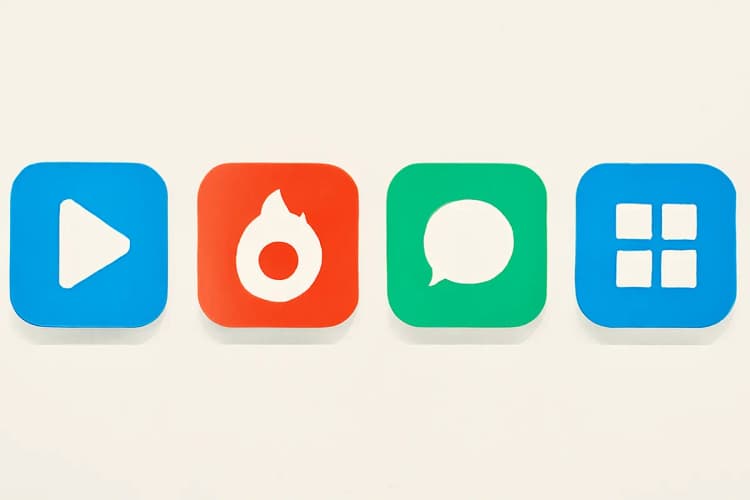 Comparação visual de ícones de plataformas digitais, com o logo da Hotmart em destaque.