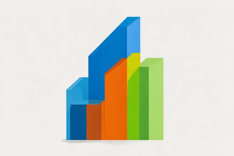 Gráfico de barras ascendente mostrando o nicho de finanças como o mais lucrativo em uma plataforma de vendas online.