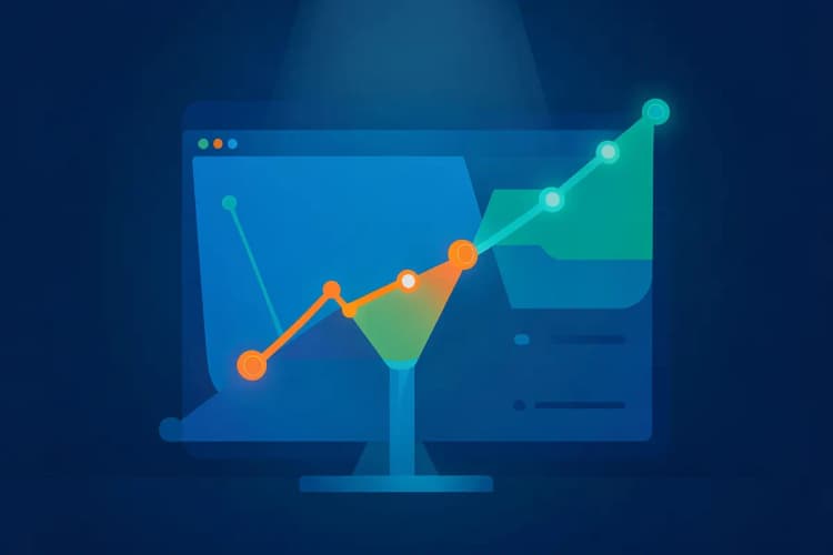 Gráfico mostrando a progressão de leads através de um funil de vendas integrado a um sistema CRM.